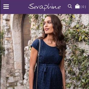 Blue Lace Maternity Dress